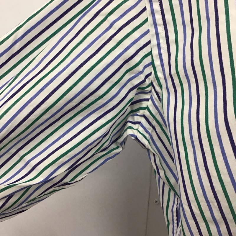 ラルフローレン RALPHLAUREN シャツ、ブラウス 長袖 POLO GOLF SLIM FIT ストライプ ワンポイント 白 / ホワイト / X 緑 / グリーン / X 紺 / ネイビー / X 水色 / ライトブルー /  レディース USED 古着 中古 10114640