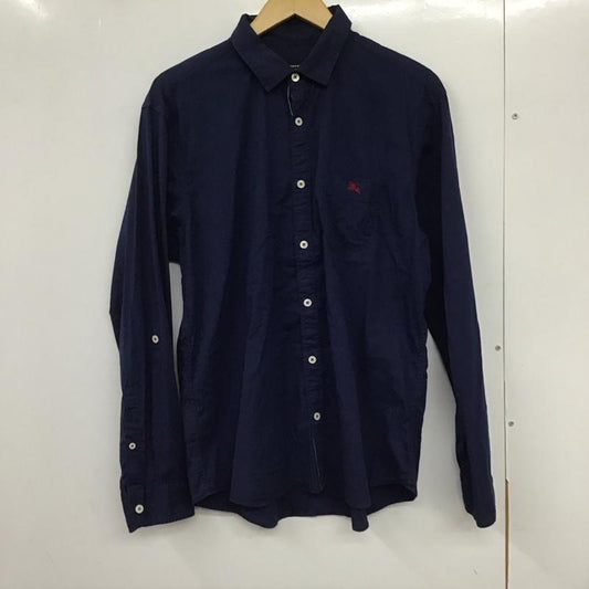 バーバリーブラックレーベル BURBERRY BLACK LABEL シャツ、ブラウス 長袖 長袖シャツ 無地シャツ カラーシャツ 3 ロゴ、文字 紺 / ネイビー /  メンズ USED 古着 中古 10132811