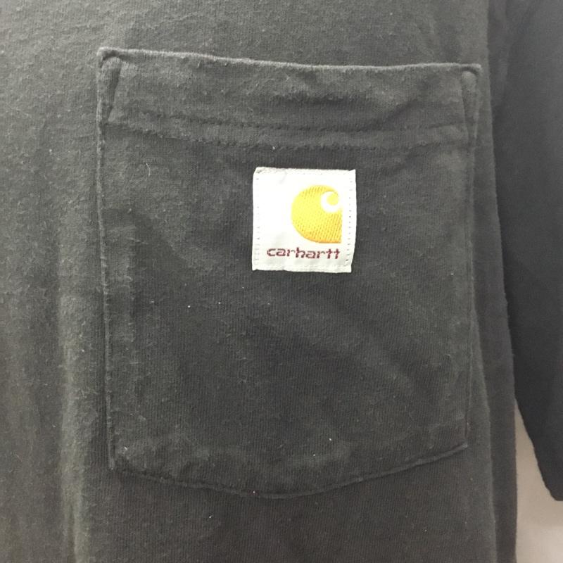 カーハート Carhartt Tシャツ 半袖 半袖カットソー プリントTシャツ クルーネックカットソー M ロゴ、文字 黒 / ブラック /  メンズ USED 古着 中古 10118645