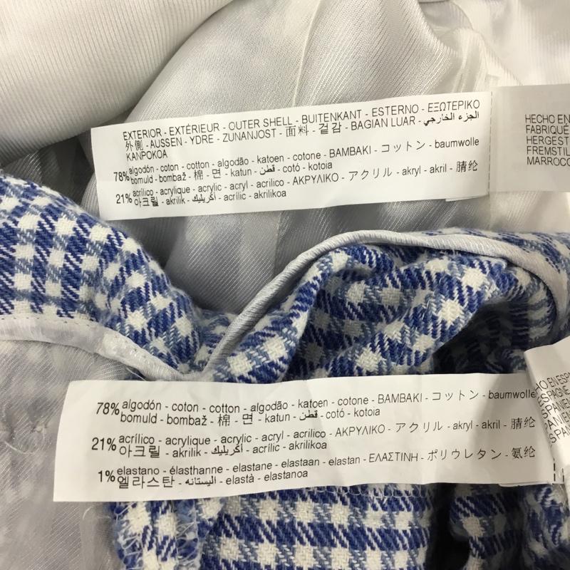 ザラ ZARA セットアップ セットアップ 2052 362 044 ダブルジャケット ショートパンツ M チェック 白 / ホワイト / X 青 / ブルー /  レディース USED 古着 中古 10107463