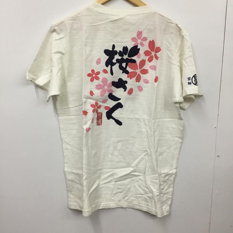 豊天商店 ぶーでんしょうてん Tシャツ 半袖 桜さく L ロゴ、文字 X プリント 白 / ホワイト /  メンズ USED 古着 中古 10146275