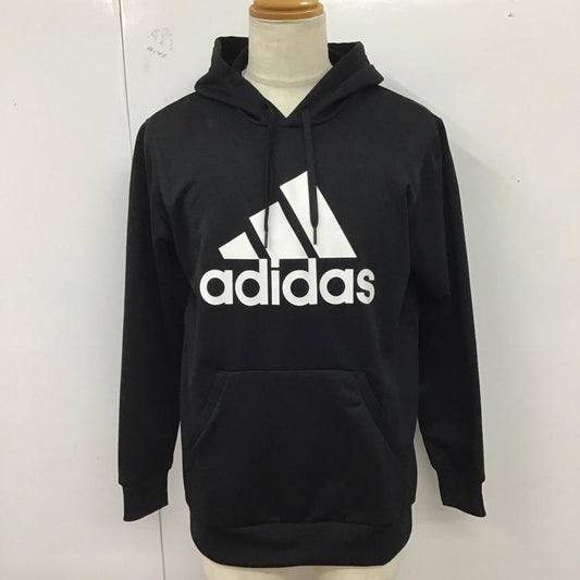 アディダス adidas パーカー 長袖 BR0996 スウェット プルオーバー フーディー ロゴ、文字 黒 / ブラック /  メンズ USED 古着 中古 10123279