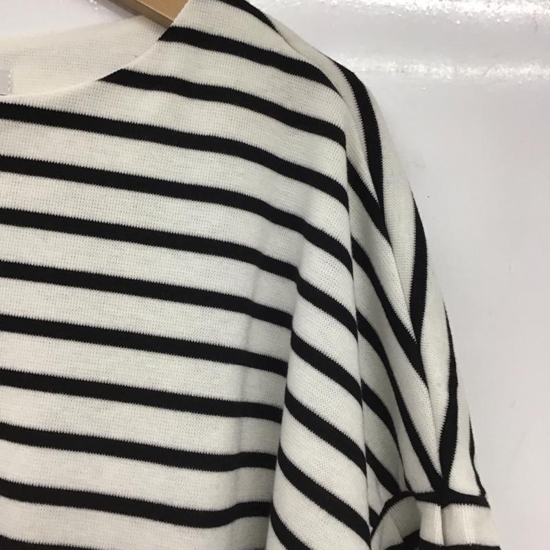 ジーナシス JEANASIS カットソー 半袖 FREE ボーダー柄 白 / ホワイト / X 黒 / ブラック /  レディース USED 古着 中古 10148419