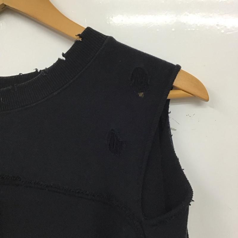 ジーナシス JEANASIS トレーナー 長袖 js064476cf スウェット ダメージ FREE 無地 黒 / ブラック /  レディース USED 古着 中古 10145469