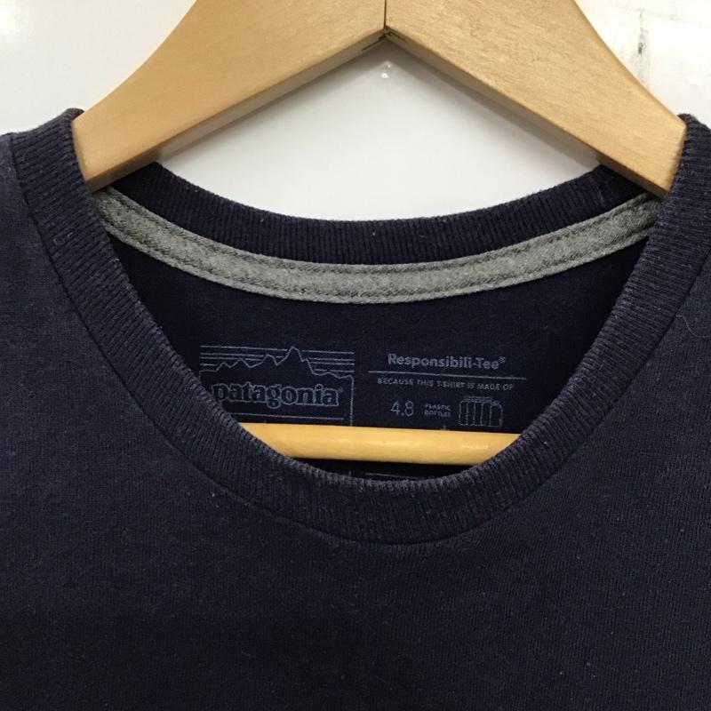 パタゴニア patagonia Tシャツ 半袖 半袖カットソー プリントTシャツ クルーネックカットソー M ロゴ、文字 紺 / ネイビー /  メンズ USED 古着 中古 10133968