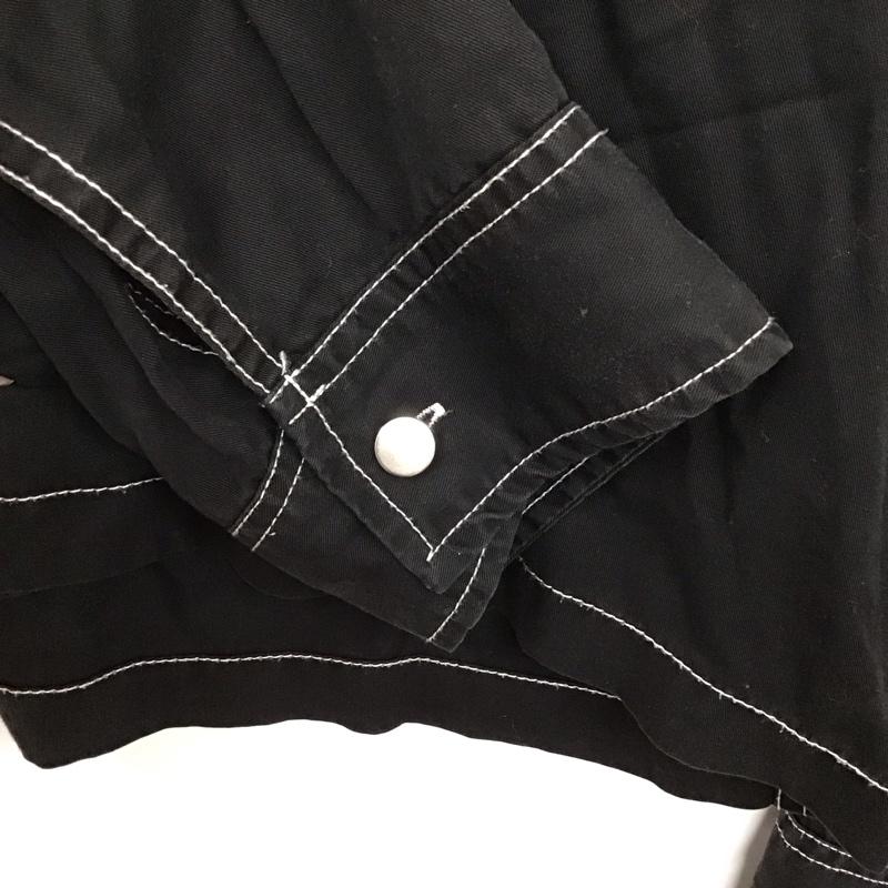 ジーナシス JEANASIS シャツ、ブラウス 長袖 長袖シャツ 無地シャツ カラーシャツ FREE 無地 黒 / ブラック /  レディース USED 古着 中古 10128753
