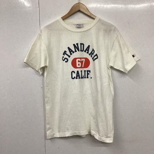 スタンダード カリフォルニア STANDARD CALIFORNIA Tシャツ 半袖 半袖カットソー プリントTシャツ クルーネックカットソー チャンピオン M ロゴ、文字 白 / ホワイト /  メンズ USED 古着 中古 10130728