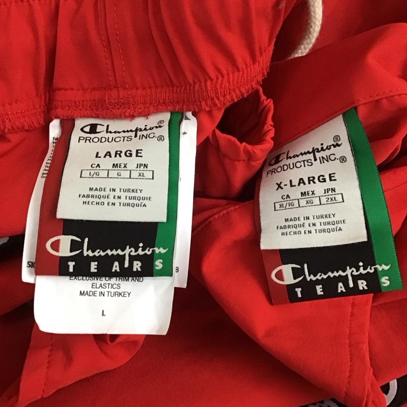 チャンピオン Champion セットアップ セットアップ ジップアップジャケット ナイロンパンツ セットアップ 2点セット XL ロゴ、文字 赤 / レッド /  メンズ USED 古着 中古 10112065