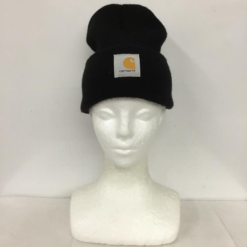 カーハート Carhartt 帽子 ニット帽 A18 BLK ACRYLIC WATCH HAT ロゴ、文字 黒 / ブラック /  メンズ USED 古着 中古 10131949