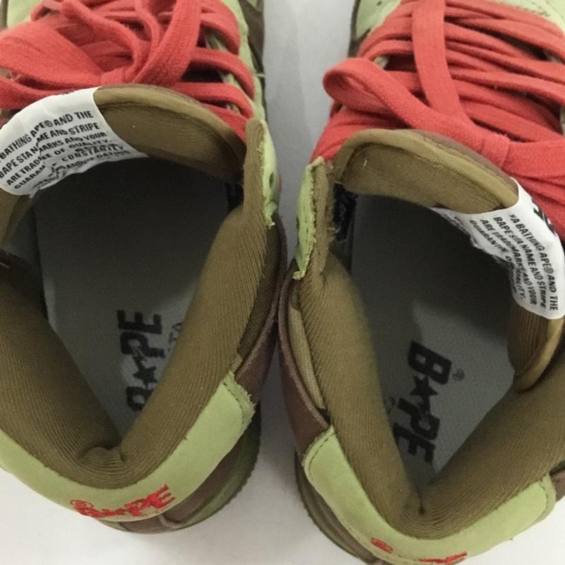 アベイシングエイプ A BATHING APE スニーカー スニーカー 25.5cm ハイカット 25.5cm ロゴ、文字 茶 / ブラウン / X カーキ / カーキ /  メンズ USED 古着 中古 10150431
