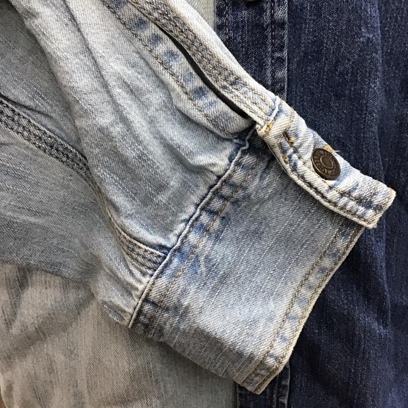 古着 USED シャツ、ブラウス 長袖 長袖シャツ カラーシャツ ポケットシャツ 長袖カットソー デニムシャツ L 無地 インディゴ / インディゴ /  メンズ USED 古着 中古 10117455