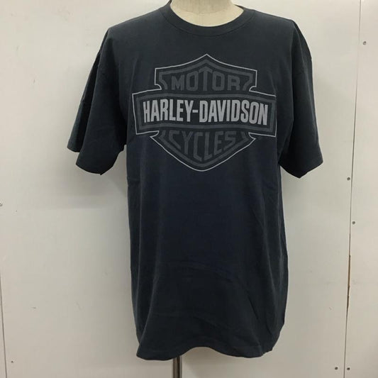 ハーレーダビッドソン Harley-Davidson Tシャツ 半袖 半袖カットソー プリントTシャツ クルーネックカットソー 古着 プリント 紺 / ネイビー /  メンズ USED 古着 中古 10110725