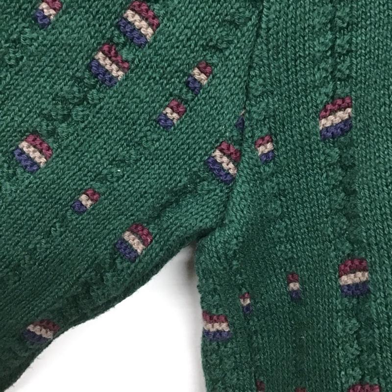 古着 USED ニット、セーター 長袖 長袖ニットカットソー クルーネック セーター L 総柄 緑 / グリーン /  メンズ USED 古着 中古 10144763