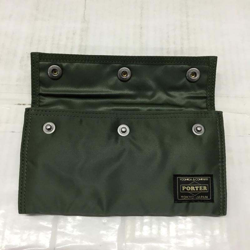 ポーター PORTER 財布 長財布 POCKET WALLET タンカー ロゴ、文字 カーキ / カーキ /  メンズ USED 古着 中古 10117150