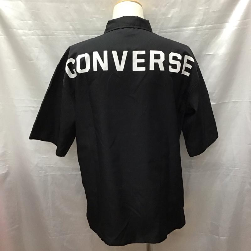 コンバース CONVERSE シャツ、ブラウス 半袖 9270-1172 胸ポケット L ロゴ、文字 黒 / ブラック /  メンズ USED 古着 中古 10117019