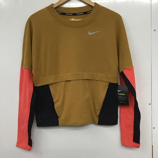 ナイキ NIKE Tシャツ 長袖 AJ8672-790 サーマ スフィア ウィメンズ ランニングトップ タグ付き スポーツウェア S ロゴ、文字 茶 / ブラウン / X 黒 / ブラック / X 橙 / オレンジ /  レディース USED 古着 中古 10135565