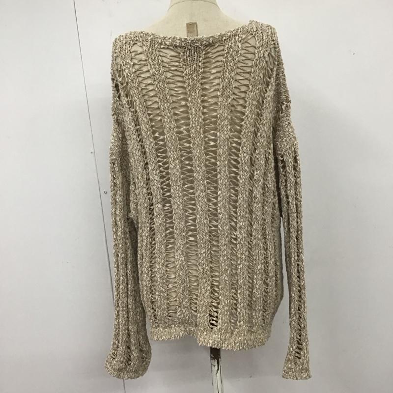 ザラ ZARA ニット、セーター 長袖 6771 059 450 ローゲージ 透かし編み M 無地 茶 / ブラウン /  レディース USED 古着 中古 10119625