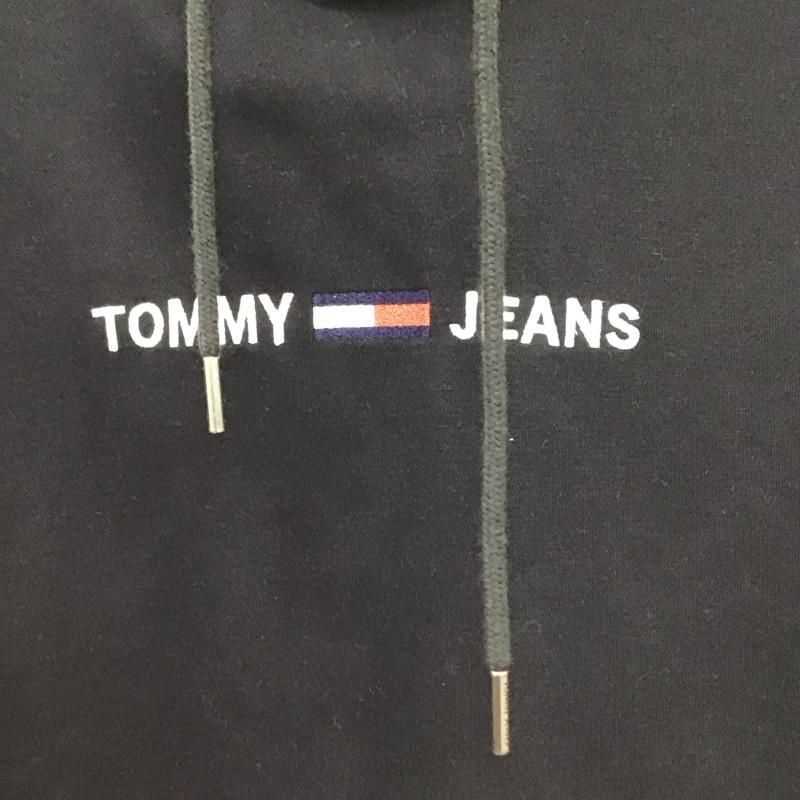 トミー ジーンズ TOMMY JEANS パーカー 長袖 長袖パーカー プルオーバーパーカー スウェット M ロゴ、文字 黒 / ブラック /  メンズ USED 古着 中古 10150868