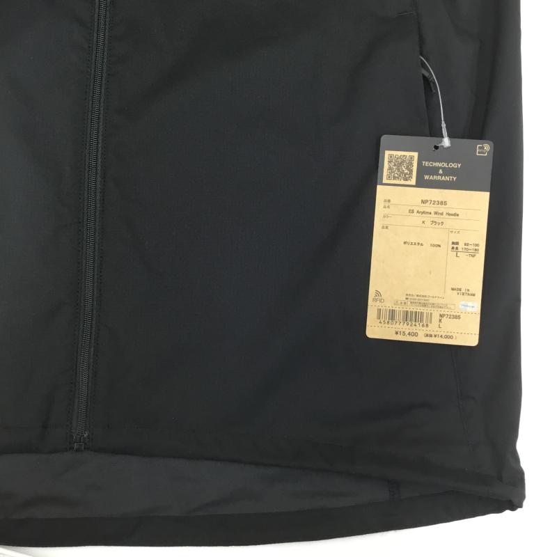 ザノースフェイス THE NORTH FACE ジャケット、上着 ジャケット、ブレザー ES Anytime Wind Hoodie ES エニータイムウインドフーディ NP72385 タグ付 L ロゴ、文字 黒 / ブラック /  メンズ USED 古着 中古 10105908