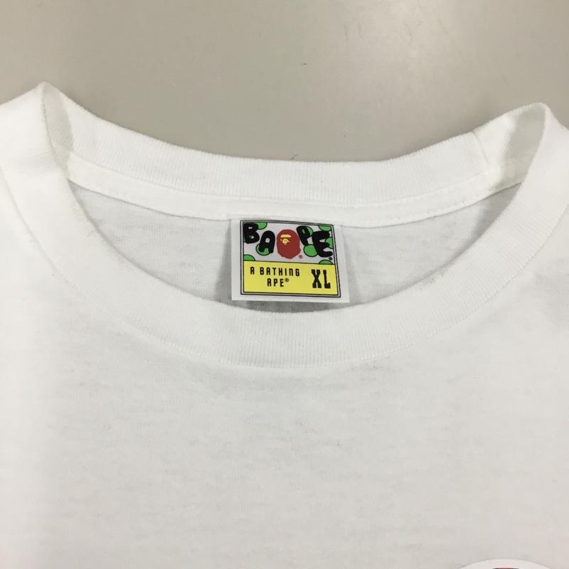 アベイシングエイプ A BATHING APE Tシャツ 半袖 001TEH731910C ベアブリック クルーネック XL プリント 白 / ホワイト /  メンズ USED 古着 中古 10121242