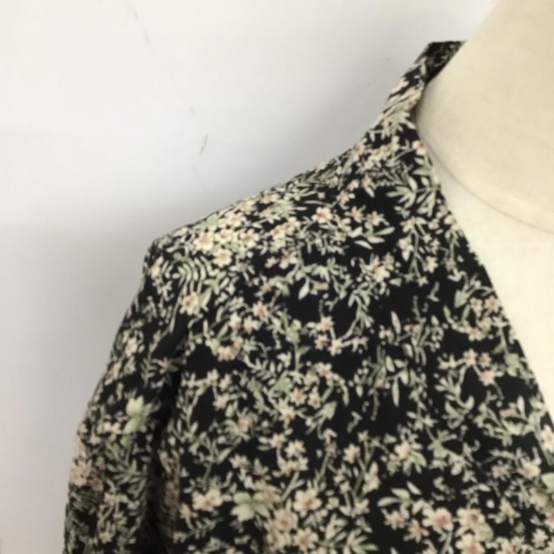 フィフス fifth ワンピース ロングスカート ES21S5022 リボンタイ 長袖 花柄 黒 / ブラック /  レディース USED 古着 中古 10112365