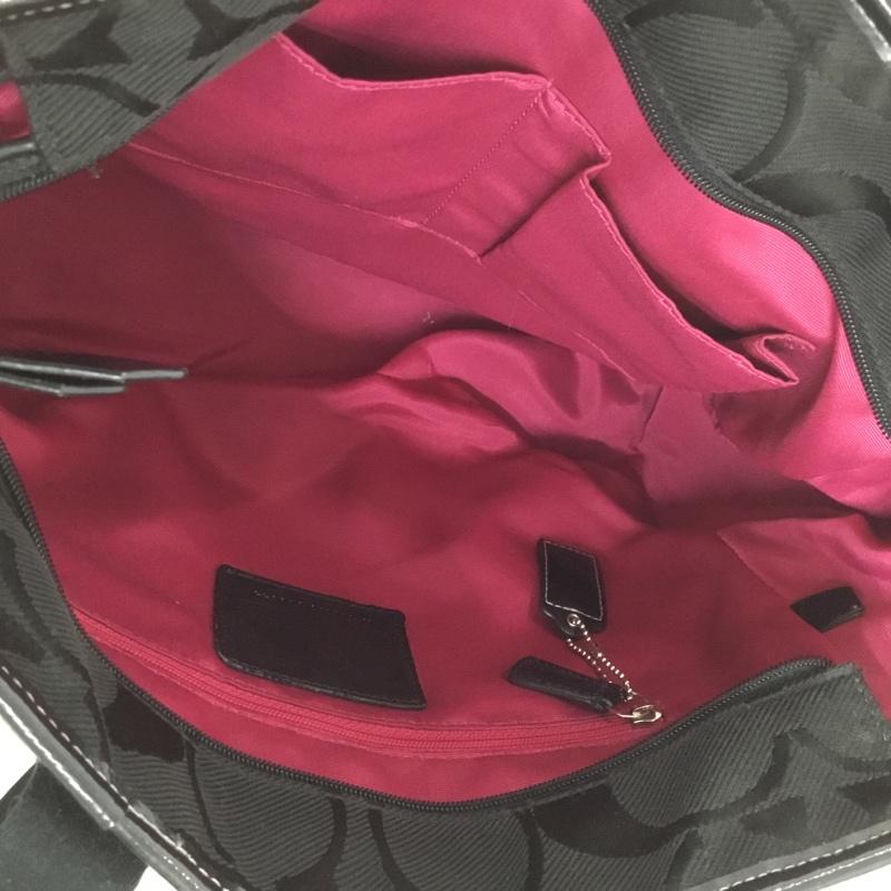 コーチ COACH トートバッグ トートバッグ F18844 シグネチャー 総柄 黒 / ブラック /  レディース USED 古着 中古 10143655