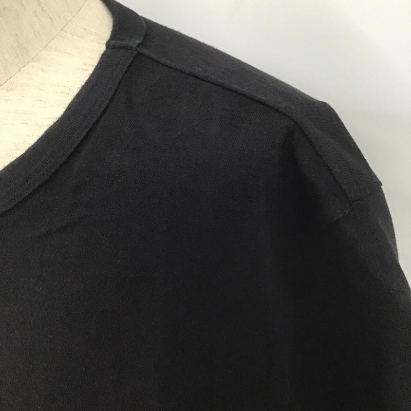 桃太郎ジーンズ MOMOTARO JEANS Tシャツ 半袖 半袖カットソー プリントTシャツ クルーネックカットソー XL 無地 黒 / ブラック /  メンズ USED 古着 中古 10107210