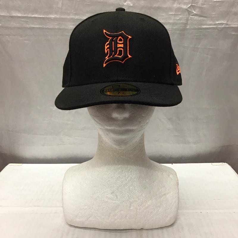 ニューエラ NEW ERA 帽子 キャップ 59FIFTY デトロイト タイガース 58.7cm ロゴ、文字 黒 / ブラック / X 橙 / オレンジ /  メンズ USED 古着 中古 10117960