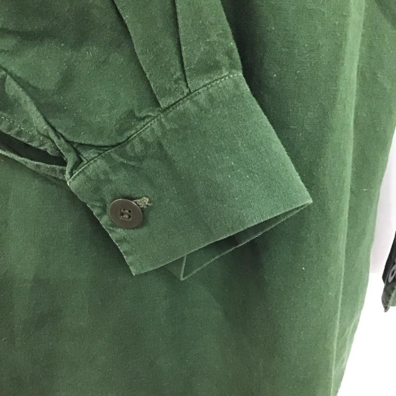 ミリタリー ミリタリー シャツ、ブラウス 長袖 長袖シャツ ミリタリーシャツ プルオーバーシャツ カラーシャツ 無地 カーキ / カーキ /  メンズ USED 古着 中古 10110722
