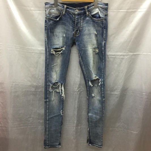 ミニマル mnml パンツ デニム、ジーンズ デニムパンツ スリムパンツ ストレッチパンツ ジップアップジーンズ 29インチ 無地 インディゴ / インディゴ /  メンズ USED 古着 中古 10114061