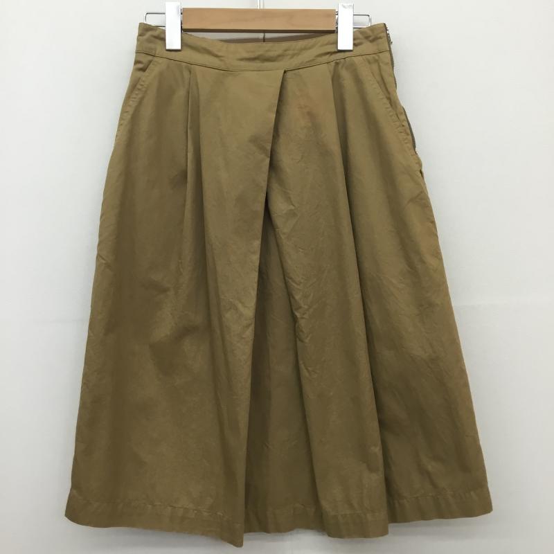 エムエイチエル MHL. スカート ひざ丈スカート 1 無地 ベージュ / ベージュ /  レディース USED 古着 中古 10110712