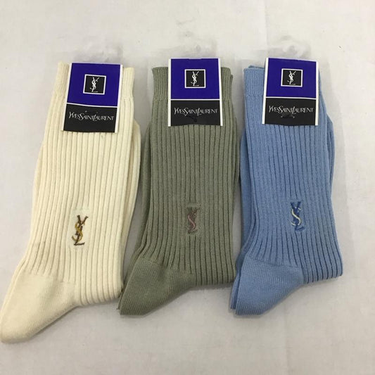 イヴサンローラン Yves Saint Laurent ファッション小物 ファッション小物 靴下 ３足セット 24-26cm 無地 マルチカラー / マルチカラー /  メンズ USED 古着 中古 10148228