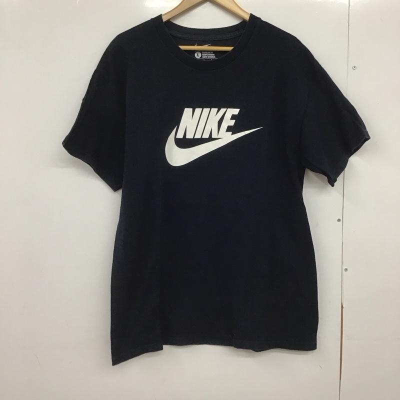 ナイキ NIKE Tシャツ 半袖 半袖カットソー プリントTシャツ クルーネックカットソー L ロゴ、文字 紺 / ネイビー /  メンズ USED 古着 中古 10148148