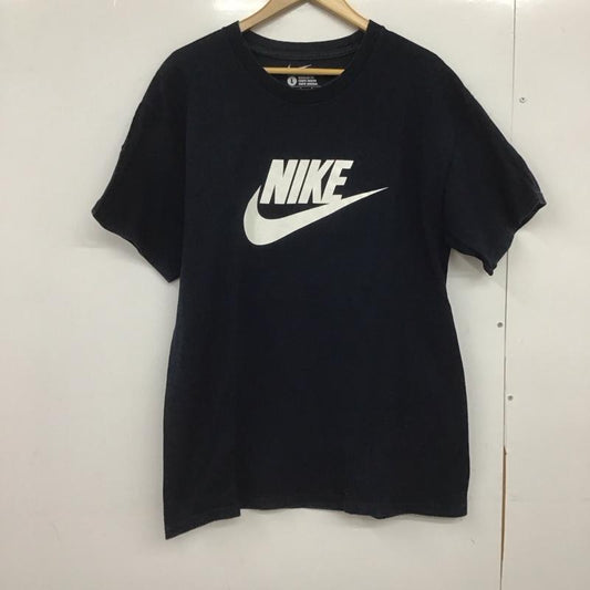 ナイキ NIKE Tシャツ 半袖 半袖カットソー プリントTシャツ クルーネックカットソー L ロゴ、文字 紺 / ネイビー /  メンズ USED 古着 中古 10148148