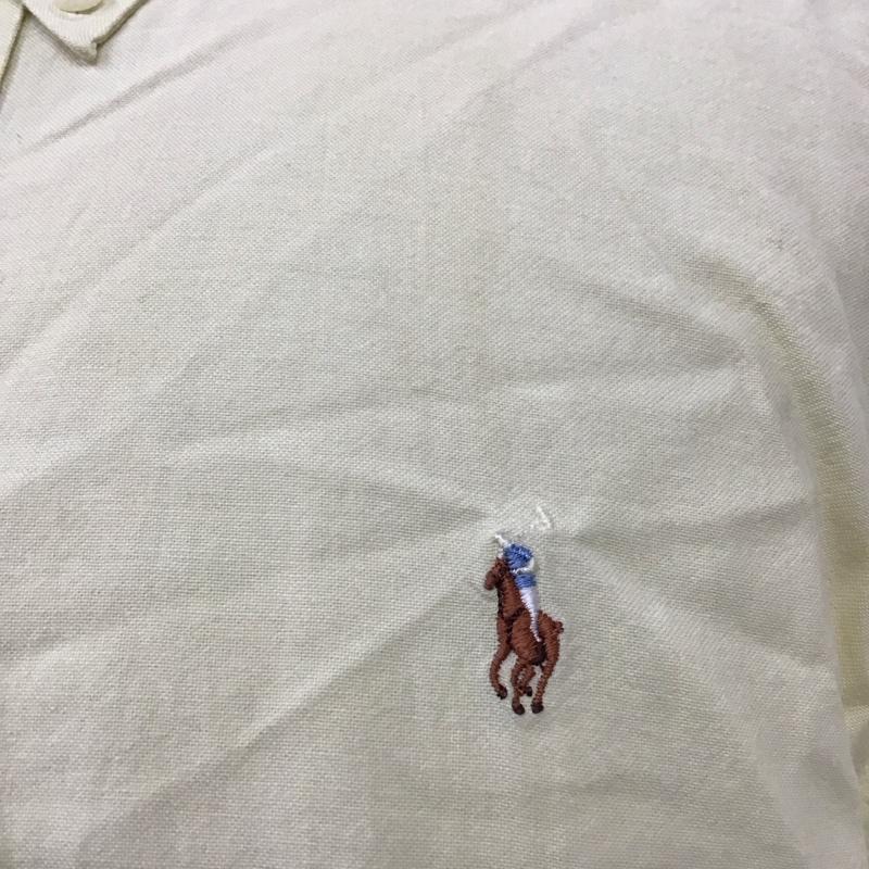 ポロバイラルフローレン Polo by RALPH LAUREN シャツ、ブラウス 半袖 半袖シャツ カラーシャツ 半袖カットソー ボタンダウンシャツ L ロゴ、文字 黄 / イエロー /  メンズ USED 古着 中古 10117957