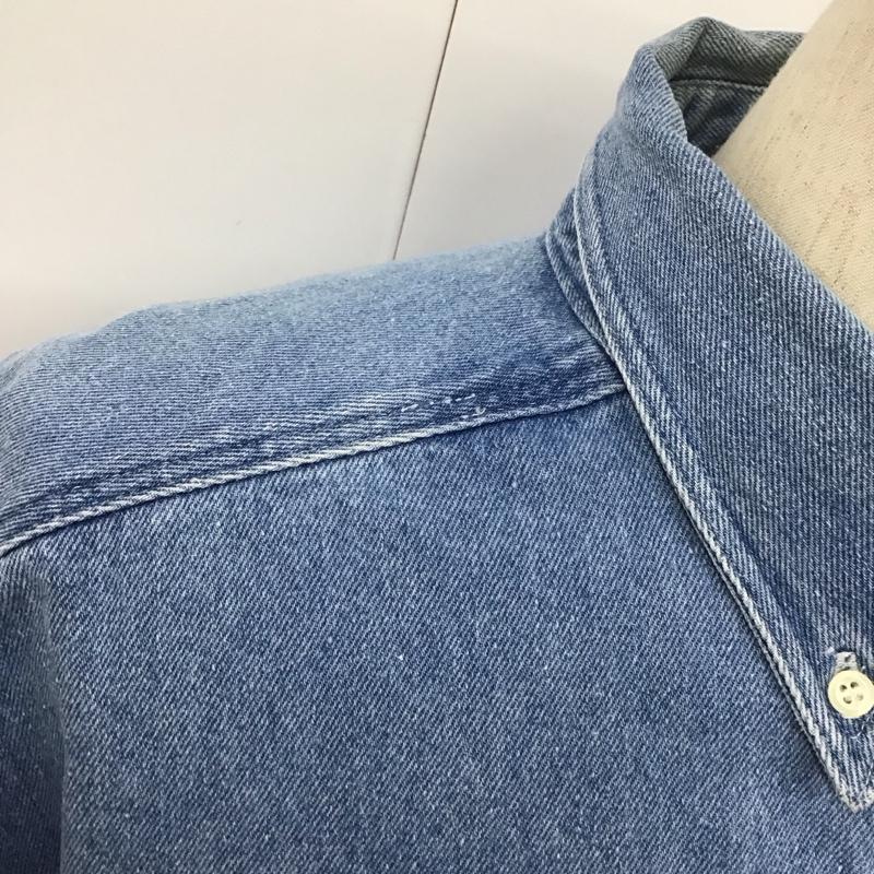 ギャップ GAP シャツ、ブラウス 長袖 OLD GAP デニムシャツ ボタンダウン 90年代 M 無地 青 / ブルー /  メンズ USED 古着 中古 10107644