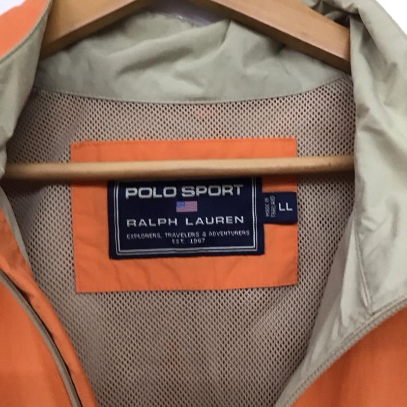 ポロスポーツラルフローレン POLOSPORT ジャケット、上着 ジャケット、ブレザー ジップアップジャケット ナイロンジャケット アウター スタンドカラー LL ロゴ、文字 橙 / オレンジ /  メンズ USED 古着 中古 10143435