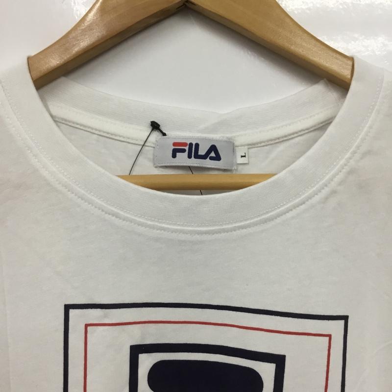 フィラ FILA Tシャツ 半袖 FH7494 クルーネック タグ付き L ロゴ、文字 白 / ホワイト /  メンズ USED 古着 中古 10133050