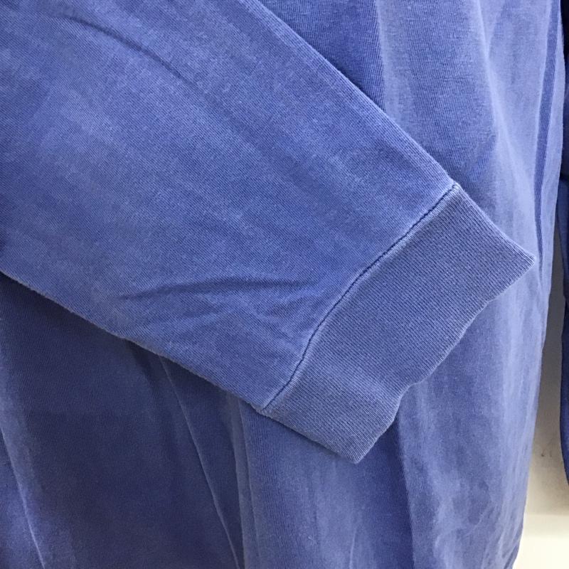 ステューシー STUSSY Tシャツ 長袖 クルーネック 胸ポケット ロンT 後染め XL ロゴ、文字 青 / ブルー /  メンズ USED 古着 中古 10118089