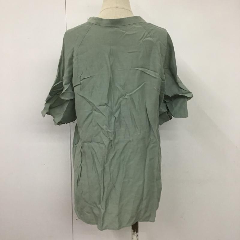 ビューティアンドユースユナイテッドアローズ BEAUTY&YOUTH UNITED ARROWS シャツ、ブラウス 半袖 1621-144-1505 ラッフルスリーブスキッパーブラウス 半袖シャツ 袖フリルシャツ FREE 無地 緑 / グリーン /  レディース USED 古着 中古 10105934