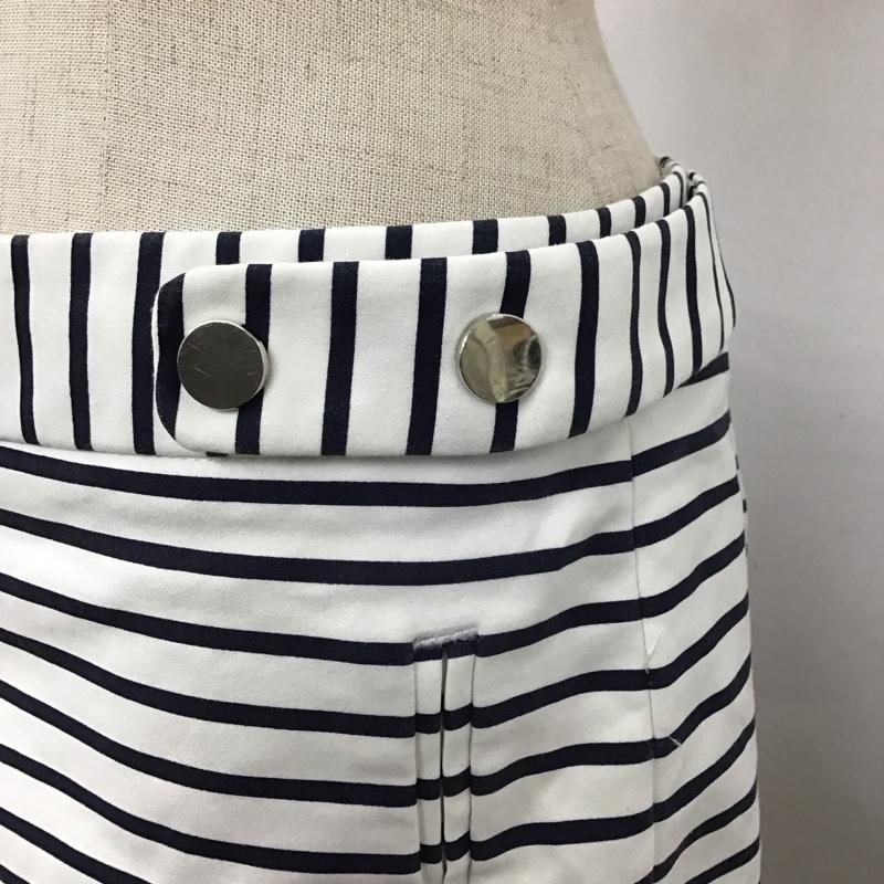 ザラ ZARA パンツ ショートパンツ XS ボーダー柄 白 / ホワイト / X 紺 / ネイビー /  レディース USED 古着 中古 10123194
