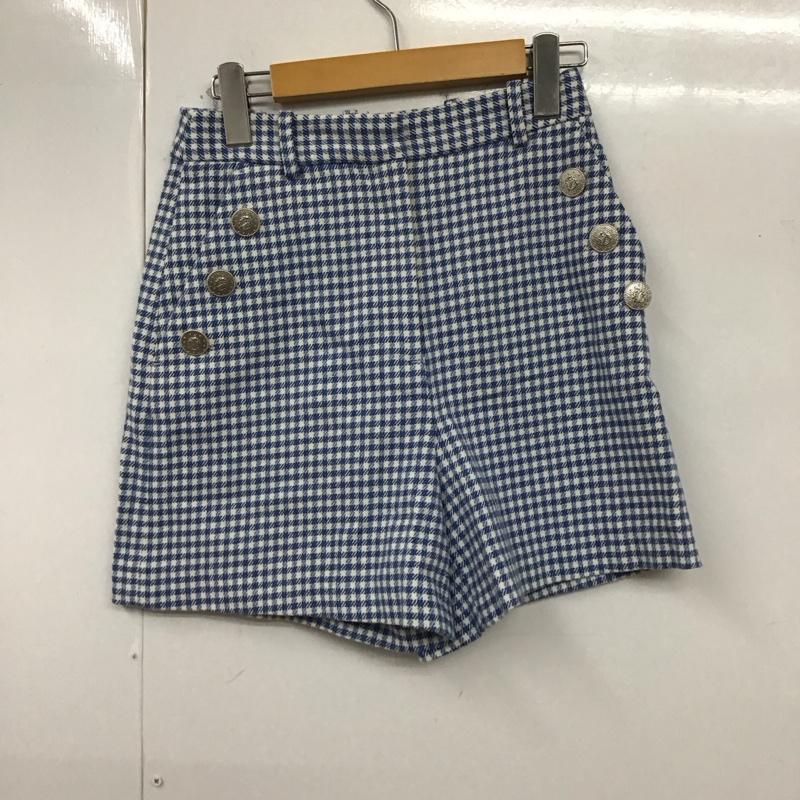 ザラ ZARA パンツ ショートパンツ 2059 362 044 XS チェック 白 / ホワイト / X 青 / ブルー / X 水色 / ライトブルー /  レディース USED 古着 中古 10129203