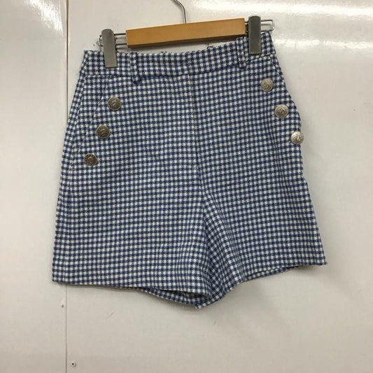 ザラ ZARA パンツ ショートパンツ 2059 362 044 XS チェック 白 / ホワイト / X 青 / ブルー / X 水色 / ライトブルー /  レディース USED 古着 中古 10129203