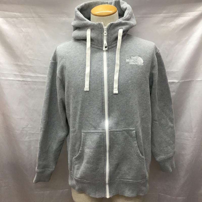 ザノースフェイス THE NORTH FACE パーカー 長袖 nt11530 REARVIEWFULLZIPHOODIE ジップアップパーカー 長袖パーカー フード付きパーカー M ロゴ、文字 灰 / グレー /  メンズ USED 古着 中古 10116122