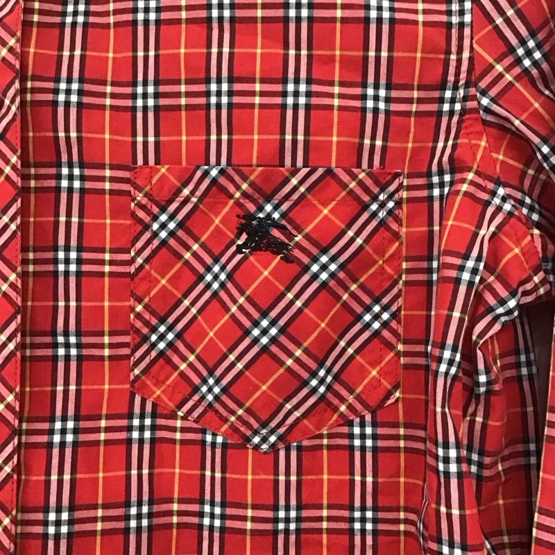 バーバリー BURBERRY シャツ、ブラウス 長袖 FEF03-213 チェック 38 チェック 赤 / レッド /  レディース USED 古着 中古 10133728