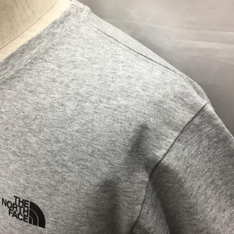 ザノースフェイス THE NORTH FACE Tシャツ 半袖 nt32144 ショートスリーブバックスクエアーロゴティー 半袖カットソー プリントTシャツ M ロゴ、文字 灰 / グレー /  メンズ USED 古着 中古 10122928