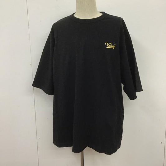 ケボズ KEBOZ カットソー 半袖 半袖カットソー プリントTシャツ クルーネックカットソー L ロゴ、文字 黒 / ブラック /  メンズ USED 古着 中古 10106749