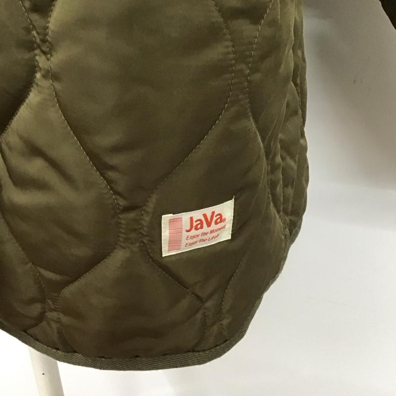 ジャバ Java コート コート一般 mclf014 ノーカラーキルティングコート タグ付き M 無地 カーキ / カーキ /  レディース USED 古着 中古 10108190