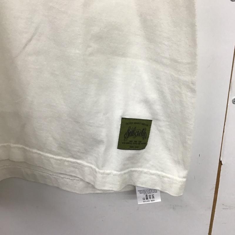 サブサエティ Subciety Tシャツ 半袖 半袖カットソー プリントTシャツ クルーネックカットソー XL ロゴ、文字 白 / ホワイト /  メンズ USED 古着 中古 10142889