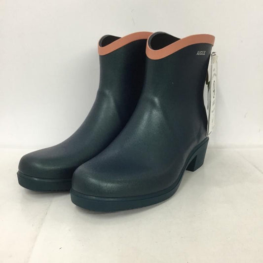エーグル AIGLE 長靴、レインシューズ 長靴、レインシューズ ZZF8404 ラバーミドルブーツ MS JULIETTE BOT タグ付き 39 ロゴ、文字 緑 / グリーン /  レディース USED 古着 中古 10135746